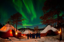 Норвегия зимой: северное сияние