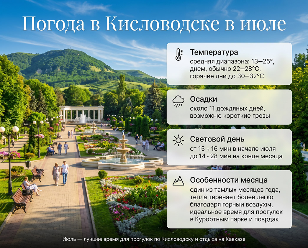 Кисловодск в июле: погода
