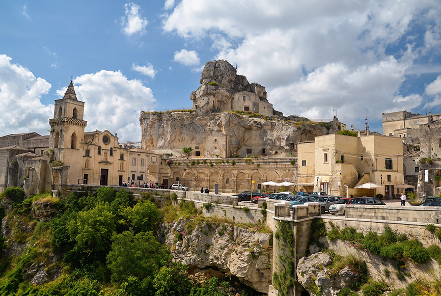 Площадь Piazza San Pietro Caveoso в Матере, Италия